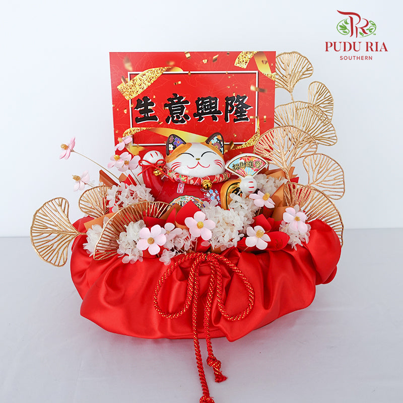 Grand Opening Lucky Cat Arrangement - Pudu Ria Florist Southern