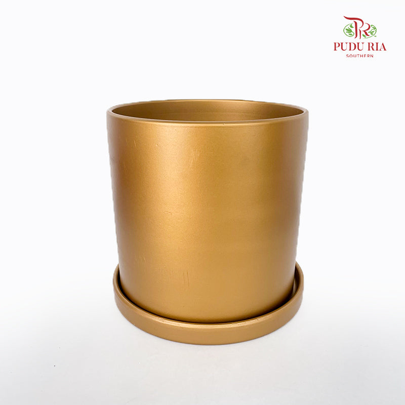 Matte Gold Terracotta Pot