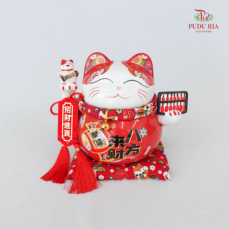 8` Lucky Cat Red Abacus (Piggy Bank) - FBA094#1