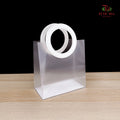 Frosted PVC Bag With Round Leather Handle - FBA116