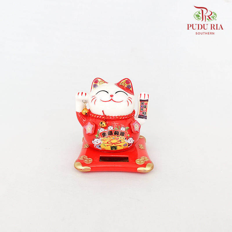 6' Solar Lucky Cat Red (Swing) - FBA076#1