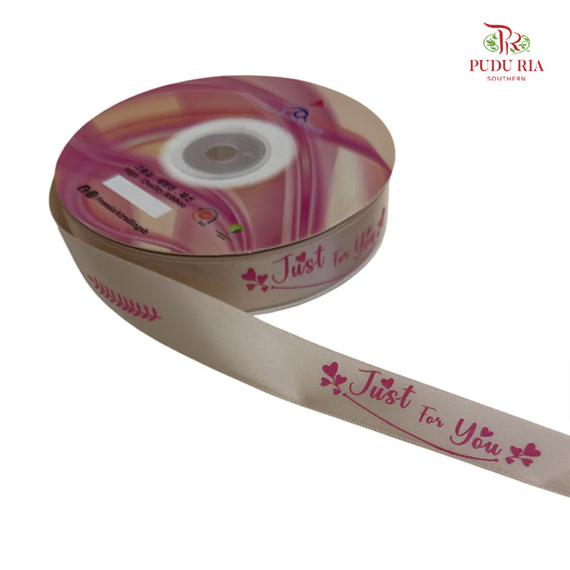 Soft Pastel Colour Premium Satin Ribbon "Just For You" - FRB134