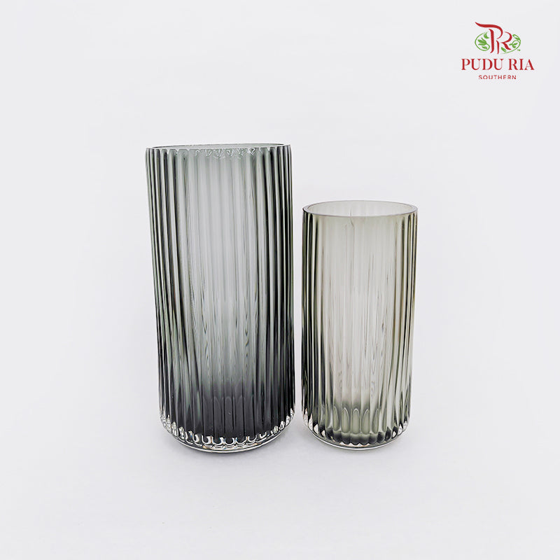 Nordic U Shaped Glass Vase - Smoke Grey