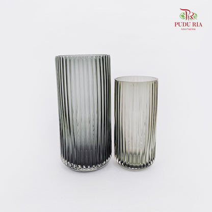 Nordic U Shaped Glass Vase - Smoke Grey