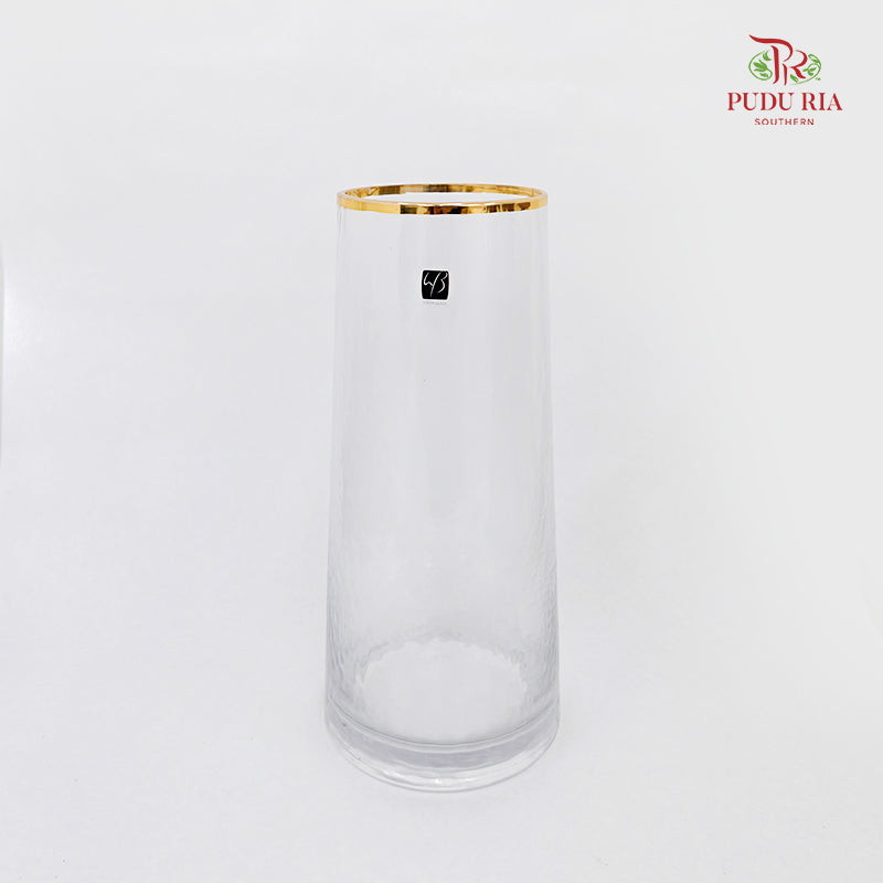 T Shaped 28CM Glass Vase