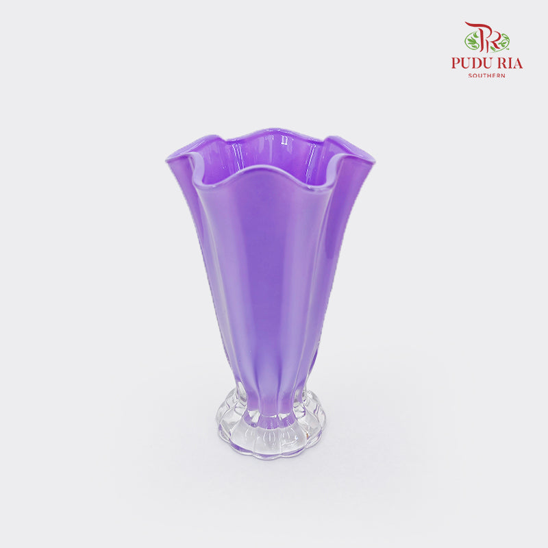 Petal Glass Vase - Purple