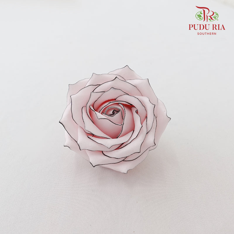 18 Bloom Soap Flowers Black Liner Light Pink - FBA080#3 - Pudu Ria Florist Southern