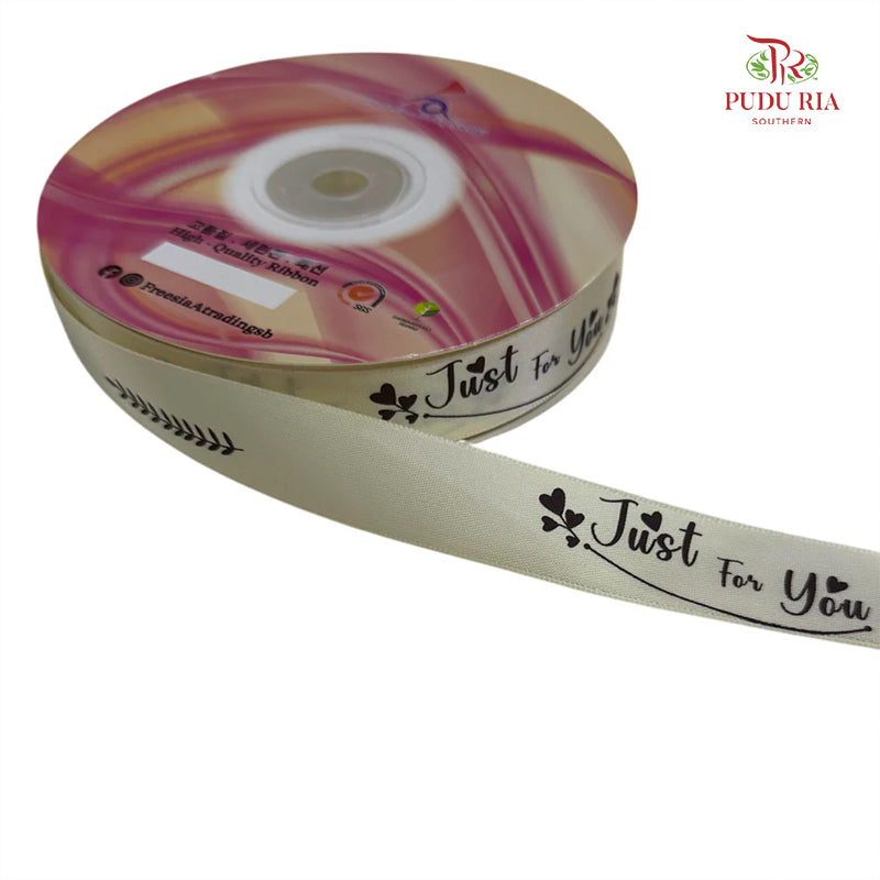 Soft Pastel Colour Premium Satin Ribbon "Just For You" - FRB134