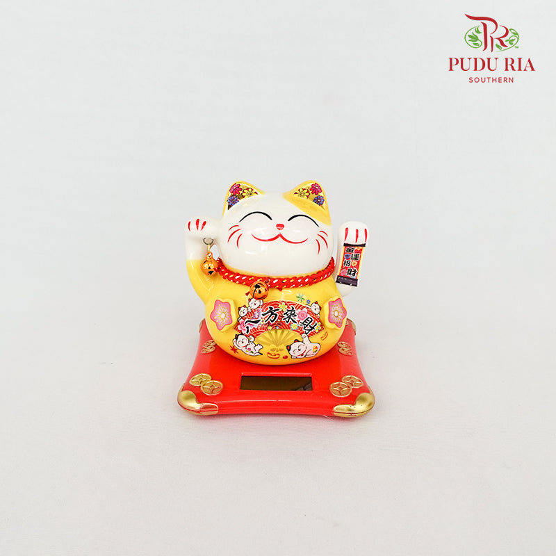 6' Solar Lucky Cat Yellow (Swing) - FBA076#2