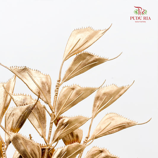 Gold Artificial Fishbone Leaf (Per Stem)