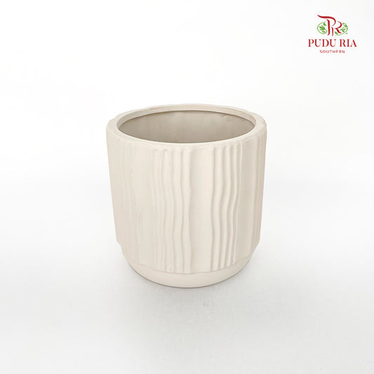 Unglazed Terracotta Pot - White