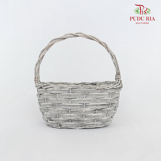 Small Rectangle White Basket  - LR0130 (Grey)