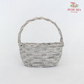 Small Rectangle White Basket  - LR0130 (Grey)
