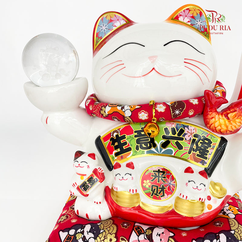 10' Lucky Cat (Swing) Crystal Ball Sheng Yi Xing Long - FBA136#2
