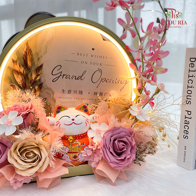 Grand Opening Lucky Cat LED Ring Arrangement #16