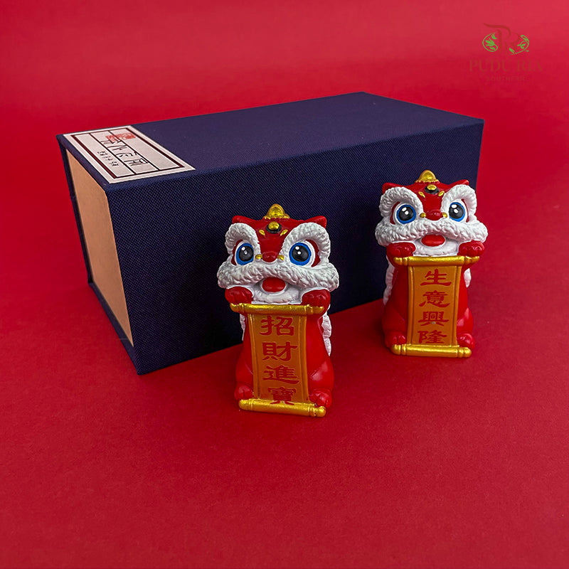 1`Premium Lion Dance set (醒狮石狮子摆件) - FBA147#1