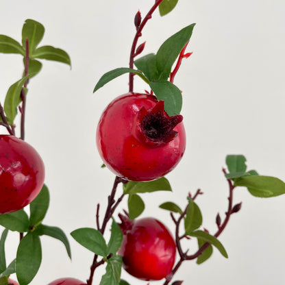 CNY Artificial Pomegranate 7 Nodes - Red (Per Stem)