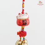 Lucky Cat Wind Chimes - Red#1