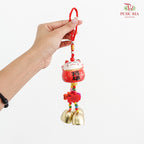 Lucky Cat Wind Chimes - Red#1