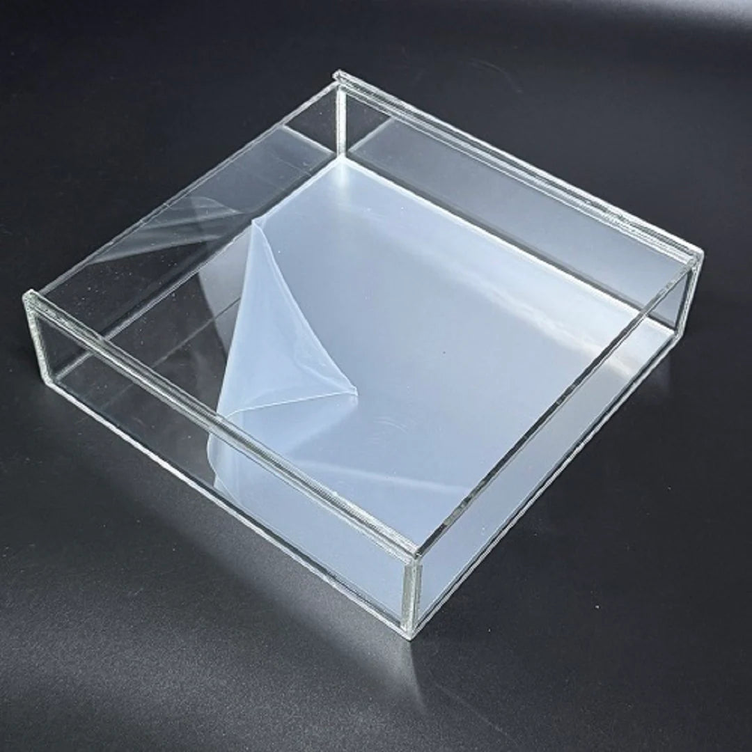 Premium Clear Acrylic Sliding Box + Silver Acrylic Sheet - FBA156#2