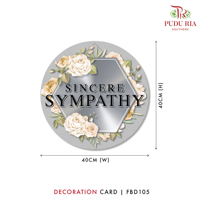 Sympathy & Condolences Card - FBD105 - Pudu Ria Florist Southern