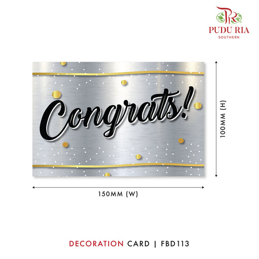 Decoration Cards - FBD113 - Pudu Ria Florist Southern