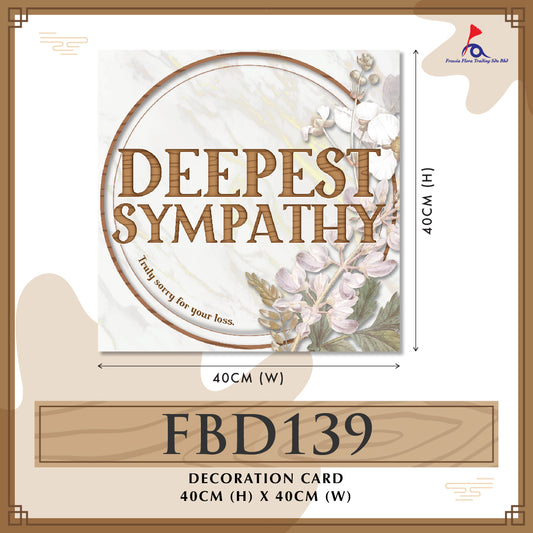 Decoration Cards Deepest Sympathy - FBD139 - Pudu Ria Florist Southern