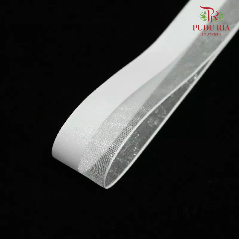 Satin & Organza Ribbon White - FRB078#1 - Pudu Ria Florist Southern