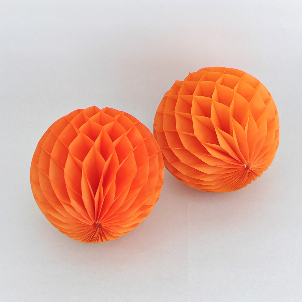 Honeycomb Paper Lantern 15cm - Orange (2 Pieces)