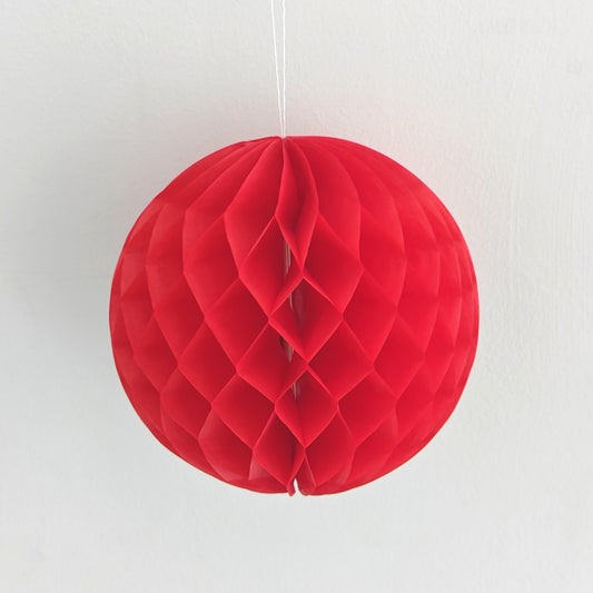 Honeycomb Paper Lantern 15cm - Red (2 Pieces)