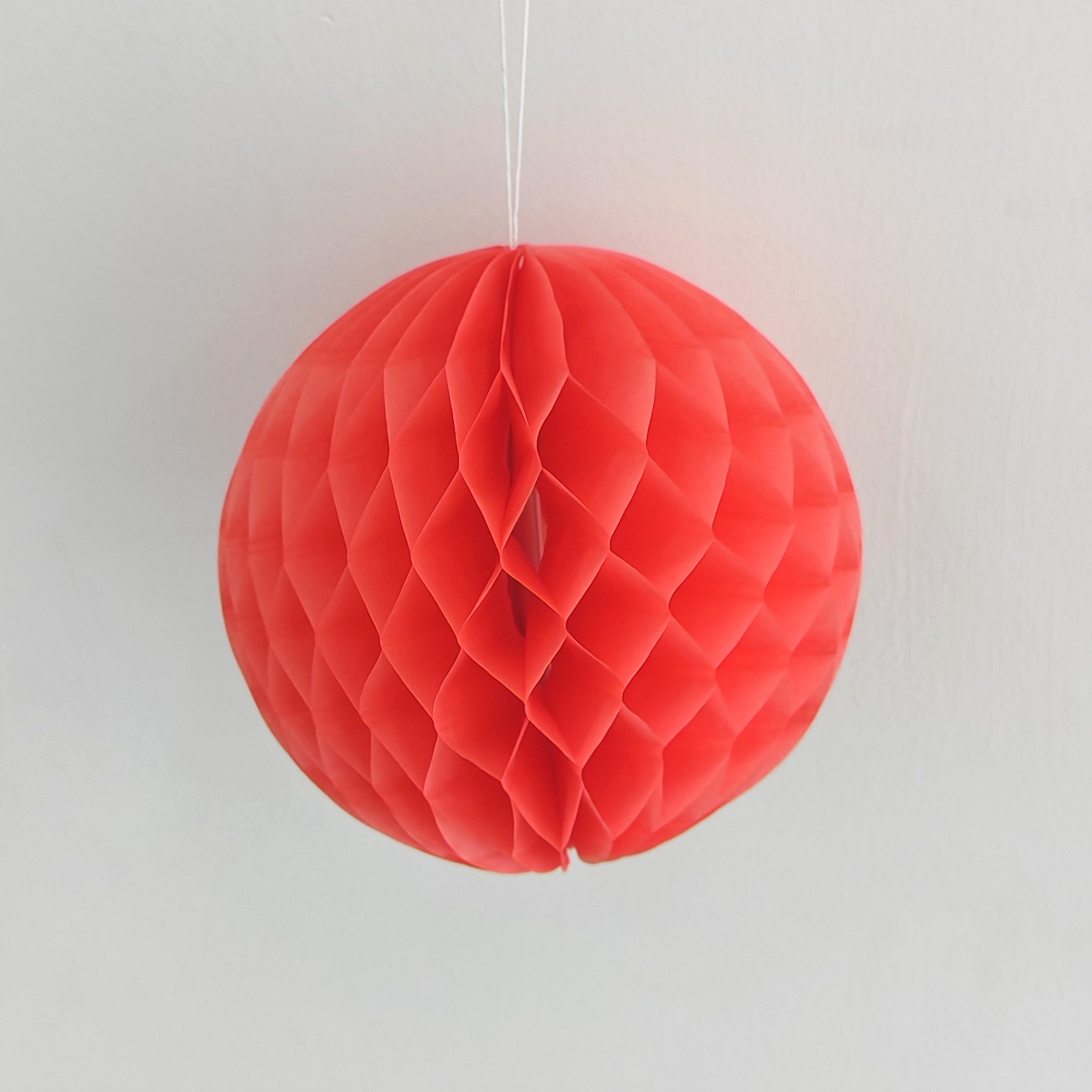 Honeycomb Paper Lantern 15cm - Coral Red (2 Pieces)