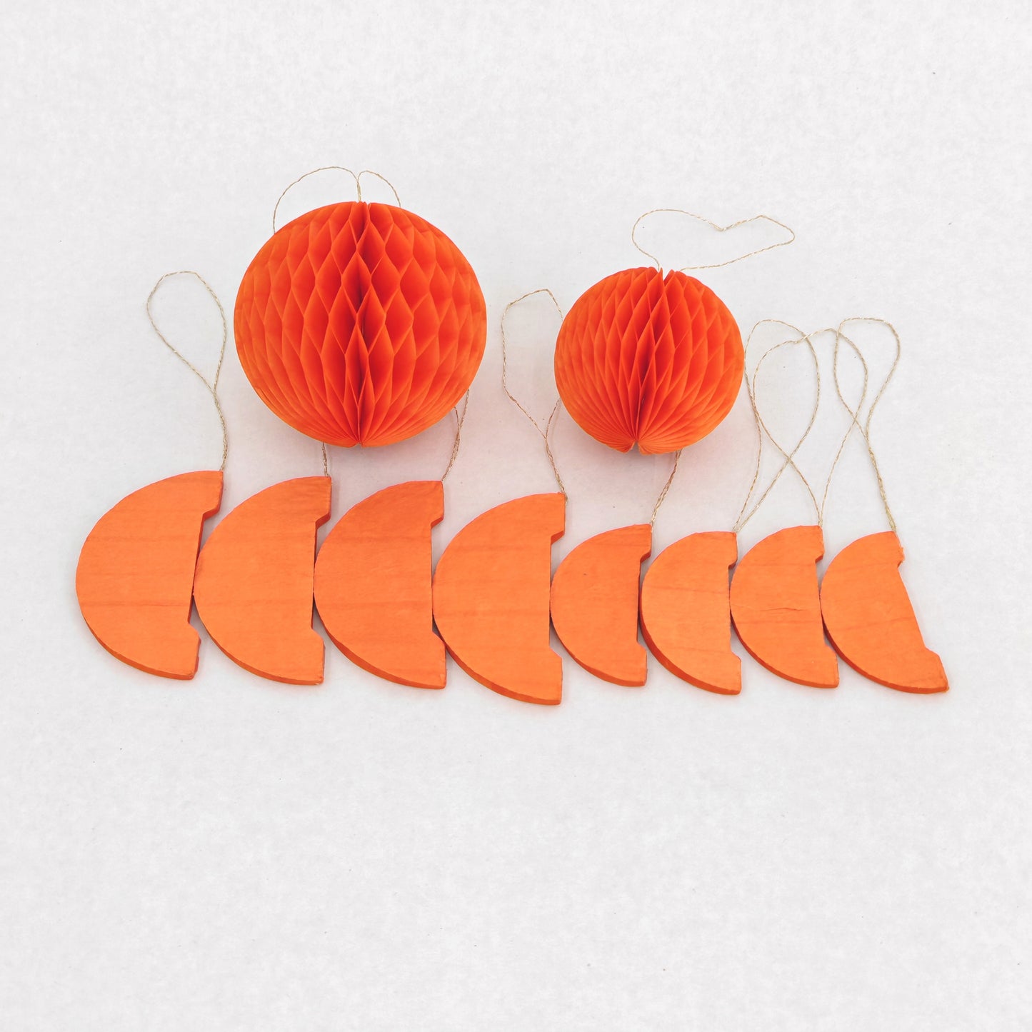 Honeycomb Paper Lantern 8cm&6cm - Tangerine (10 Pieces)
