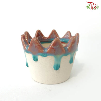 QL-356-412 + 414 + 425 - Painted Blue & Pink Pot