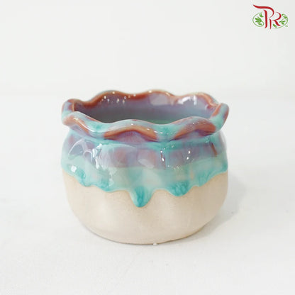 QL-356-412 + 414 + 425 - Painted Blue & Pink Pot