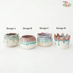 QL-356-412 + 414 + 425 - Painted Blue & Pink Pot