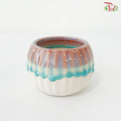 QL-356-412 + 414 + 425 - Painted Blue & Pink Pot