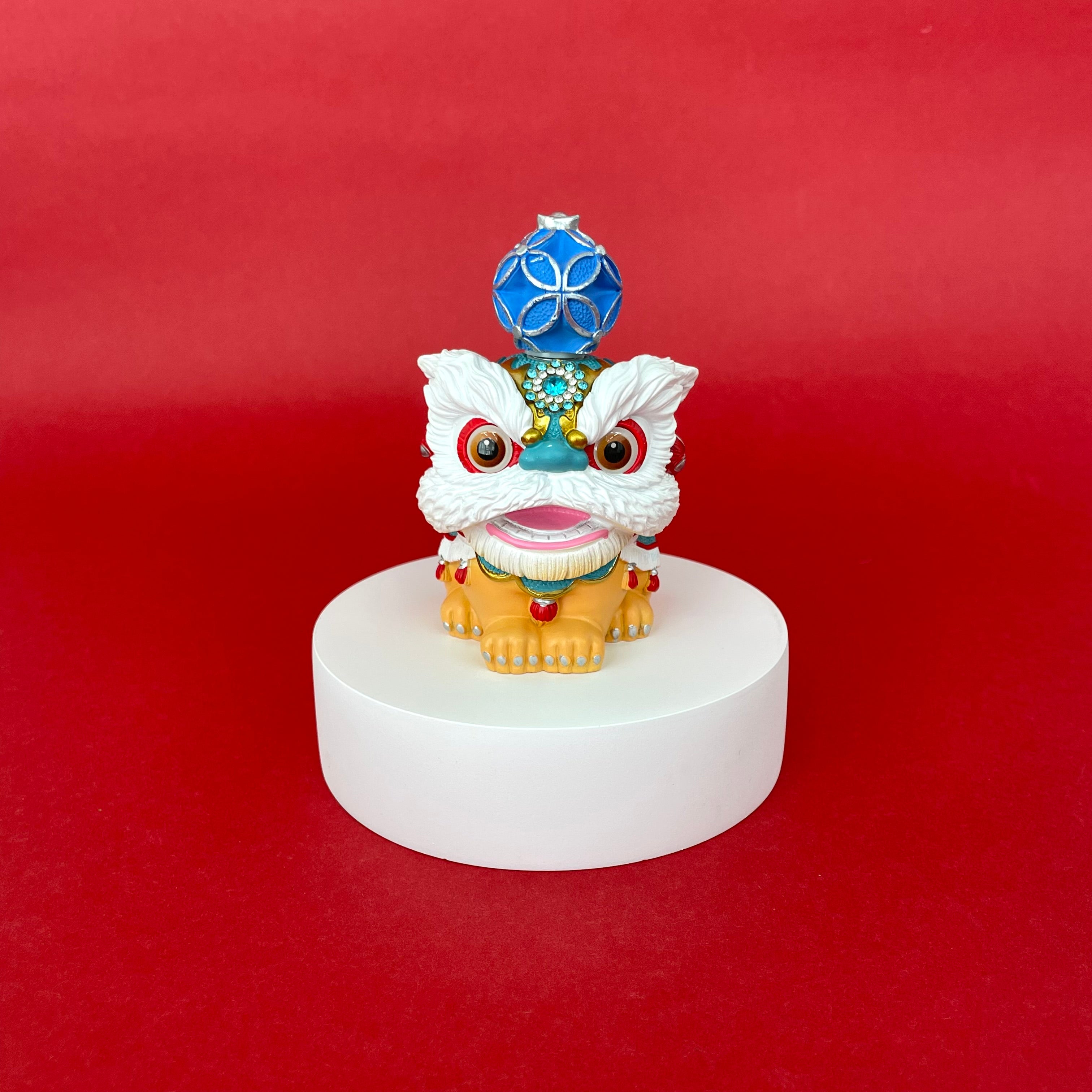 Lion Dance Ornament With Blue Ball