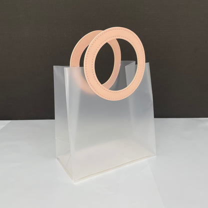 Frosted Pvc Bag With Round Leather Handle - FBA116