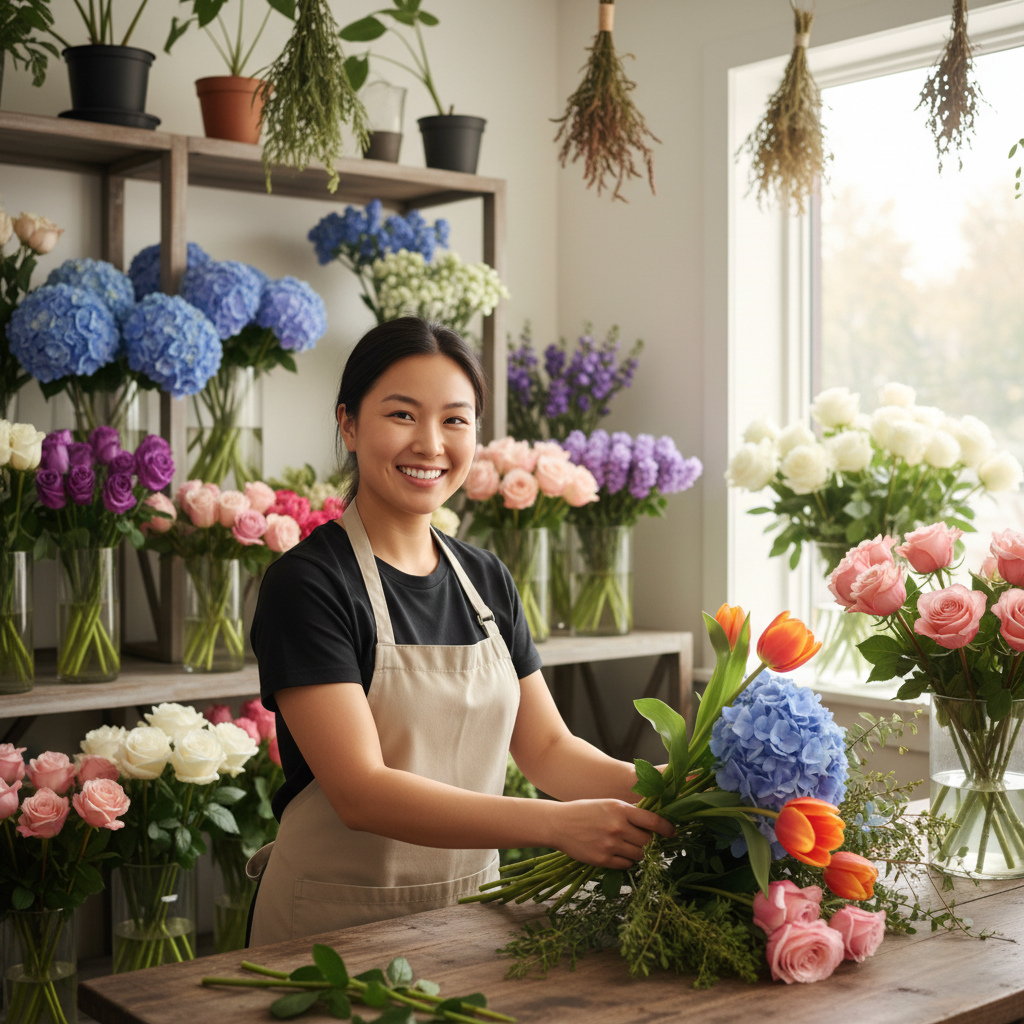 Original Florist Arranging Flowers