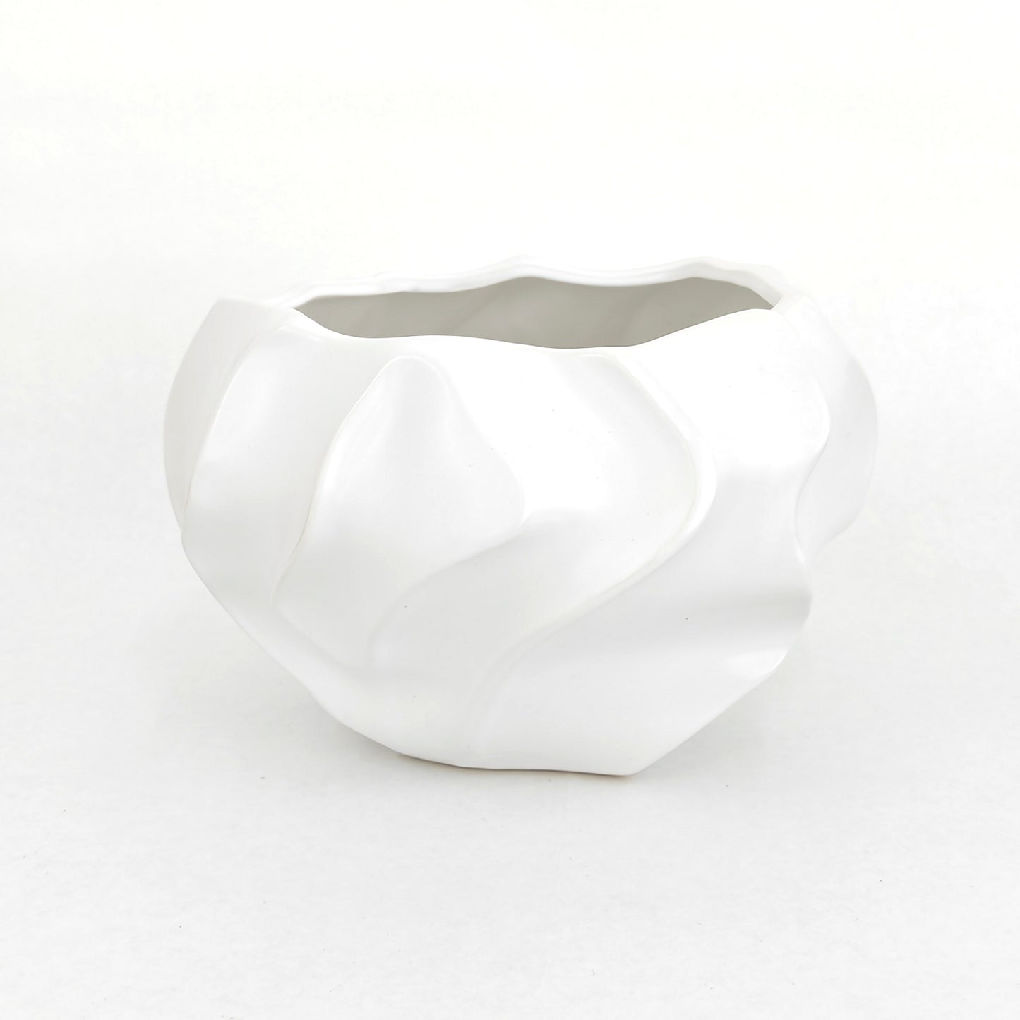HS216 Wave Pot (T) - Matte White