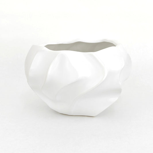 HS216 Wave Pot (T) - Matte White