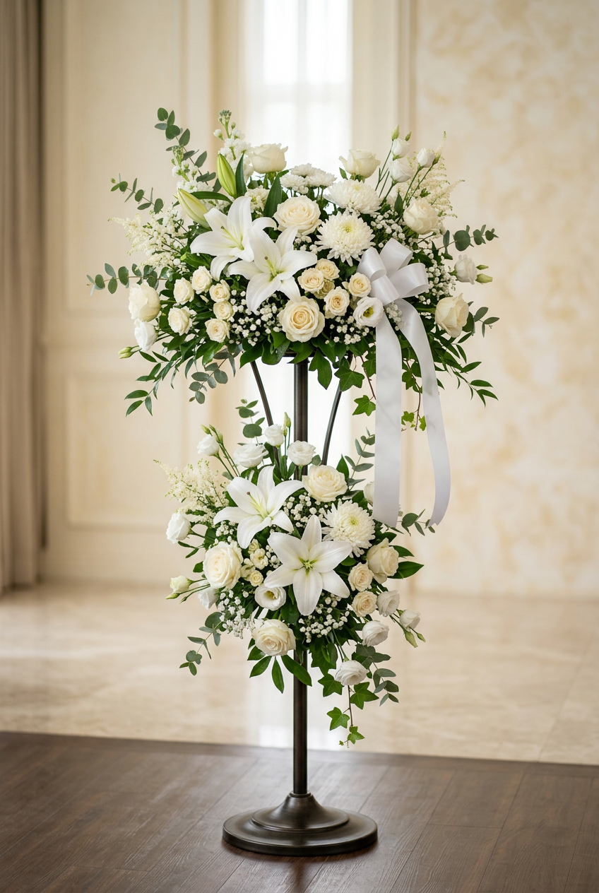 Vertical condolence flower stand image