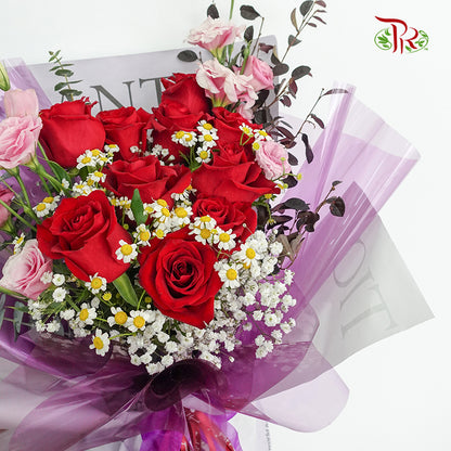 Red Rose Bouquet (10 stems) - Pudu Ria Florist Southern