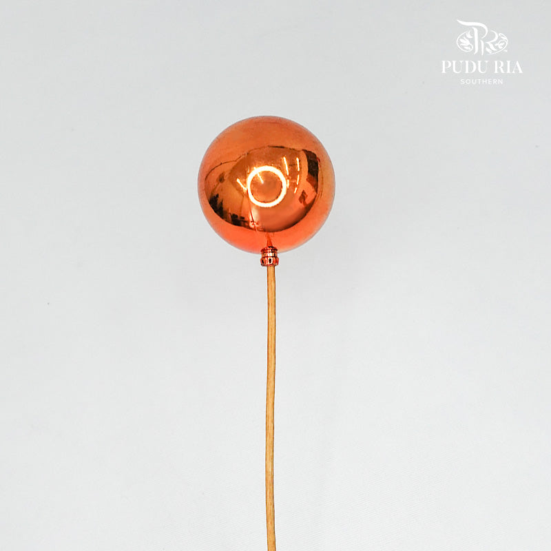 Stick Xmas Deco (Orange Bauble) - per stems - Pudu Ria Florist Southern