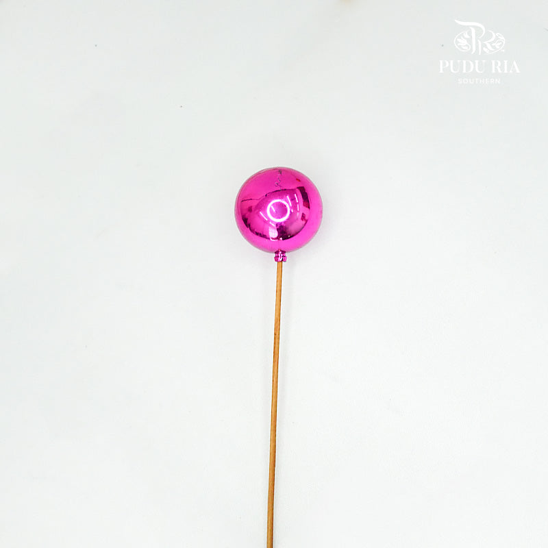 Stick Xmas Deco (Dark Pink Bauble) - per stems - Pudu Ria Florist Southern