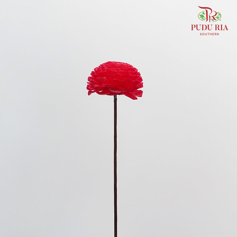 Dry Sola Wood Flower - Red - Pudu Ria Florist Southern