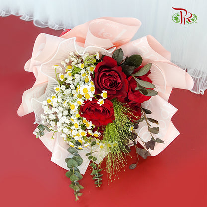 Valentine's Day Red Rose Bouquet (5 stems) - Pudu Ria Florist Southern