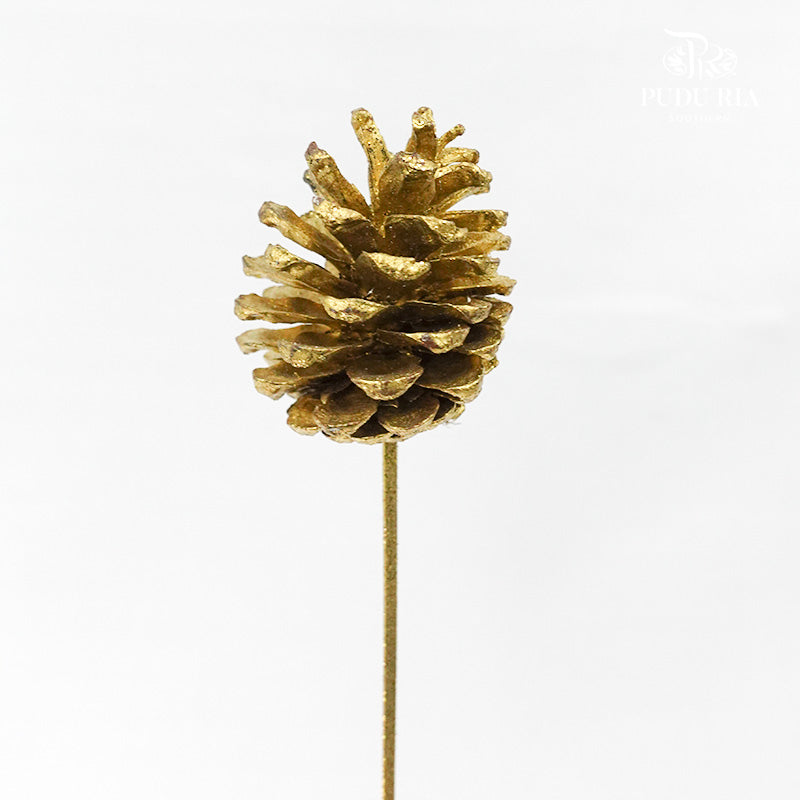 Xmas Pine Cone (Gold) - per stems