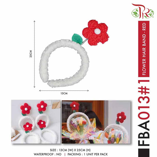 Flower Hair Band (Red) - FBA013#1 - Pudu Ria Florist Southern