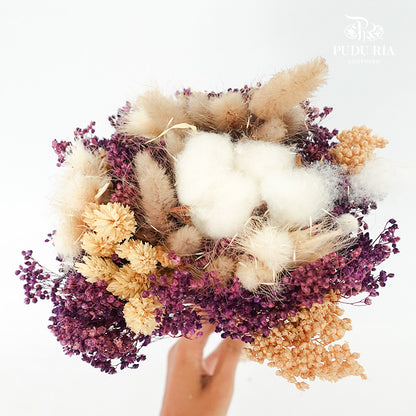 Dry Bouquet Purple And White - Pudu Ria Florist Southern